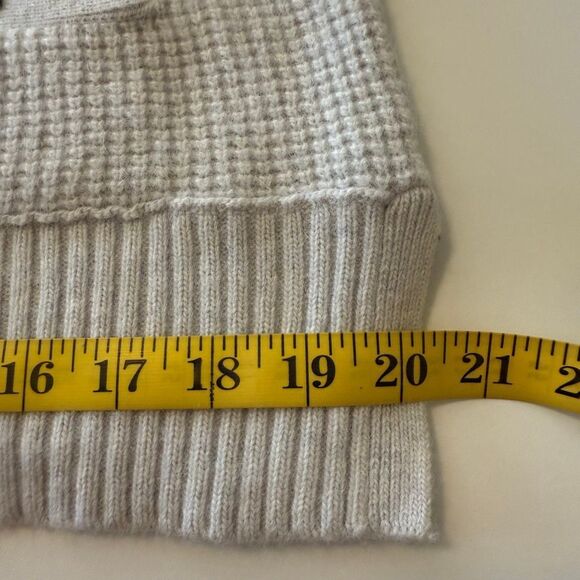 Club Monaco Heather Gray Cashmere/Lambswool Blend Waffle Knit Hooded Sweater SzM - Picture 10 of 12